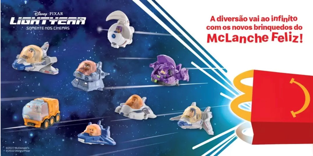 You are currently viewing Nova campanha do McLanche Feliz traz personagens de “Lightyear”, filme da Disney e Pixar