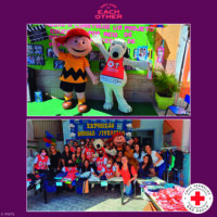 Snoopy e Charlie Brown visita instituições para distribuição das doações arrecadadas pela Cruz Vermelha de São Paulo